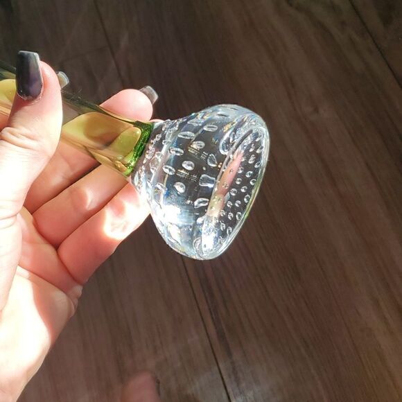 Art Glass with Bolicante Green Bud Vase - Picture 4 of 6